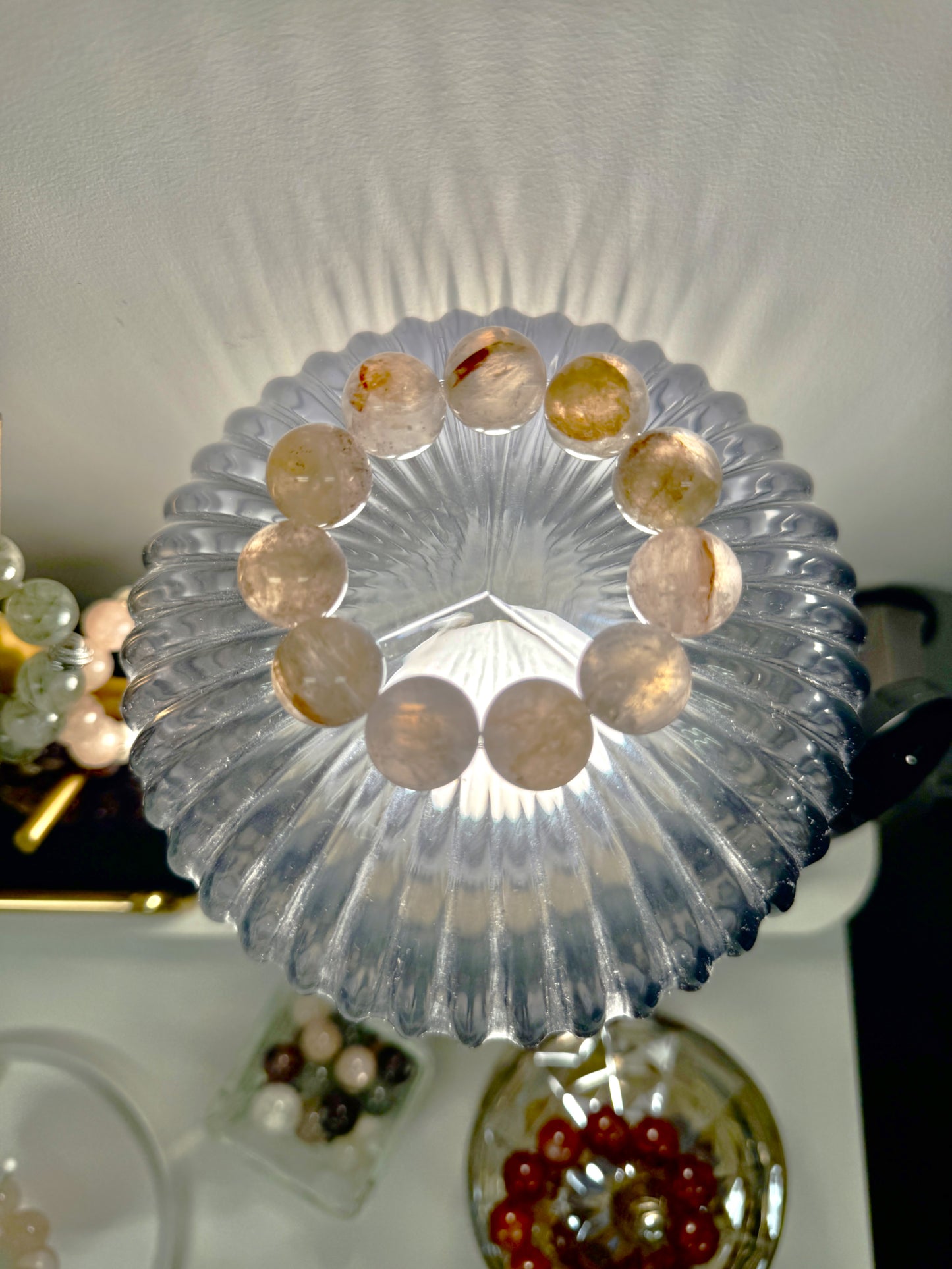 Iced Peach Oolong Crystal Bracelet