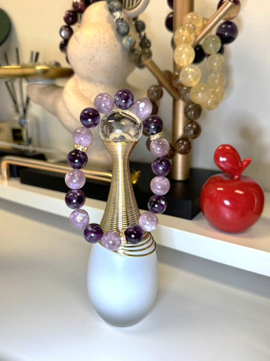 Pink Phantom + Purple Phantom Quartz Bracelet