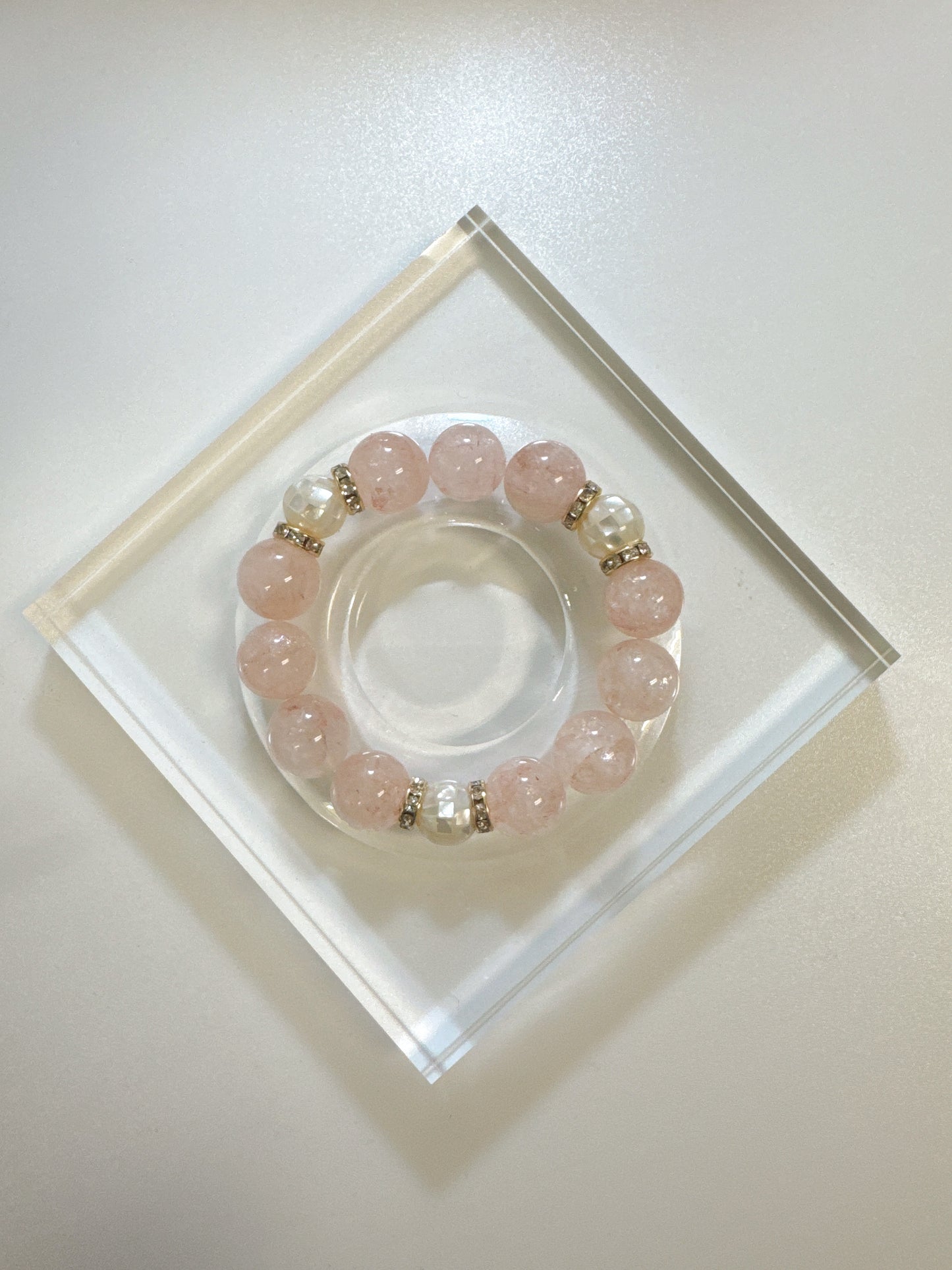 Koi Pink Azeztulite Phantom Quartz Bracelet