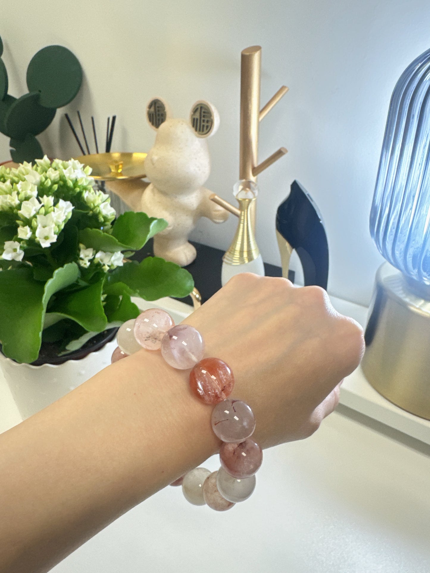 Rainbow Rabbit Hair Quartz Bracelet