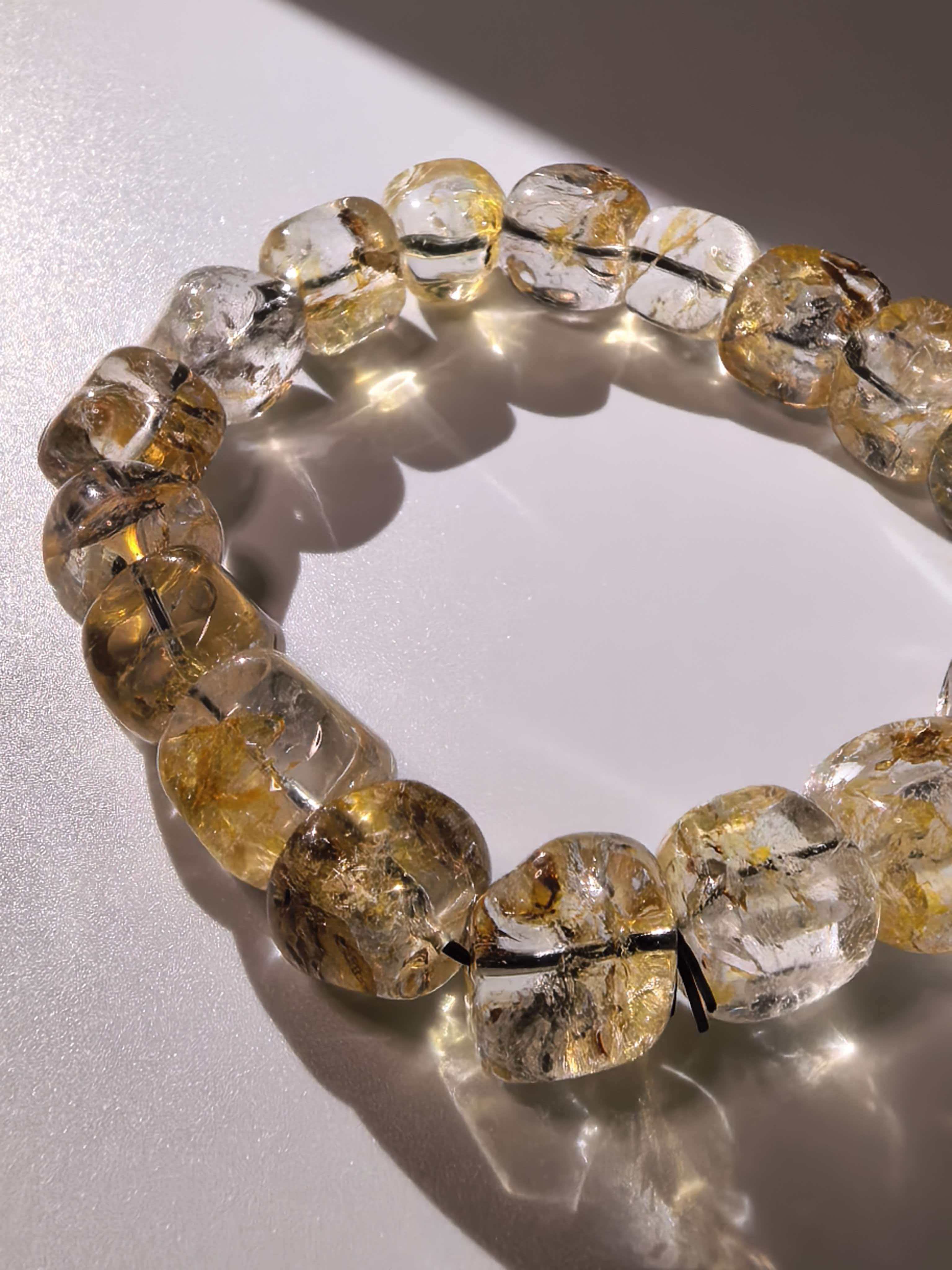 Yellow Elestial Herkimer Diamond Cube