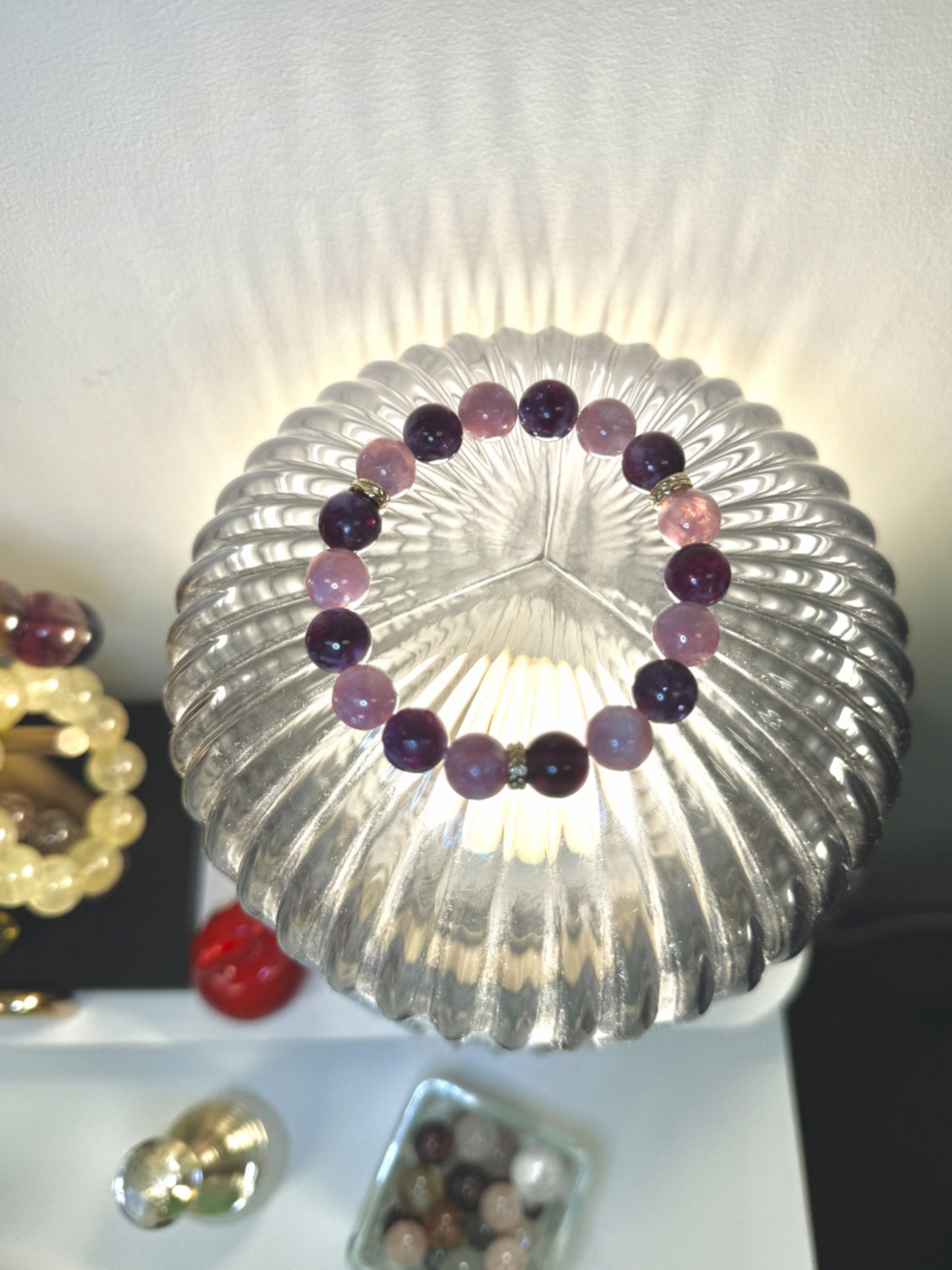 Pink Phantom + Purple Phantom Quartz Bracelet