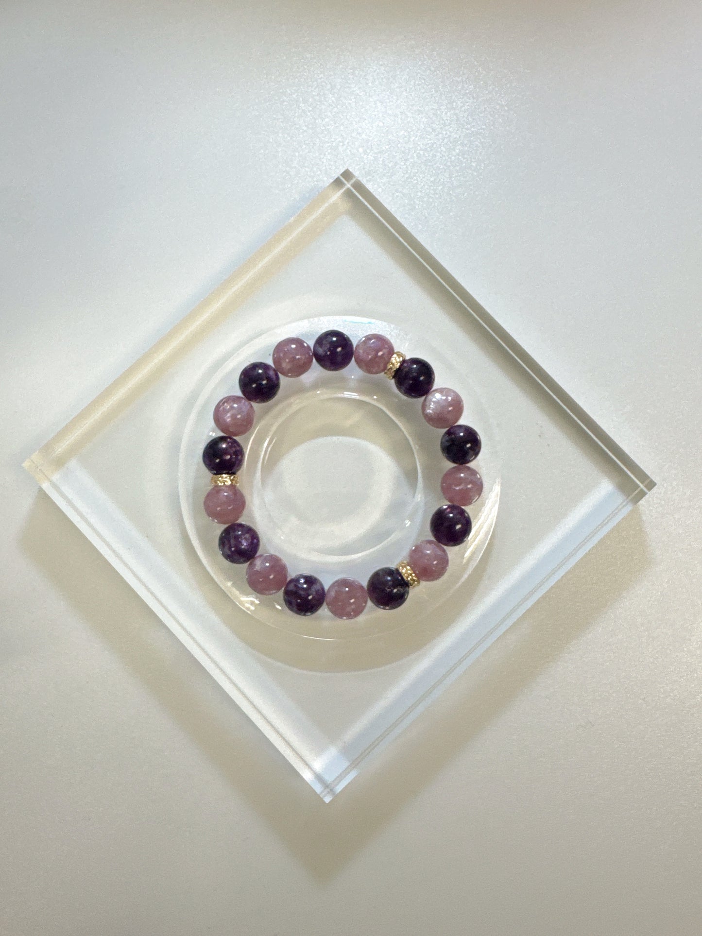 Pink Phantom + Purple Phantom Quartz Bracelet