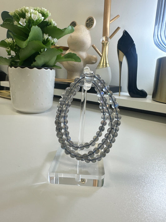 Natural Gray Moonstone Multi-Strand Bracelet