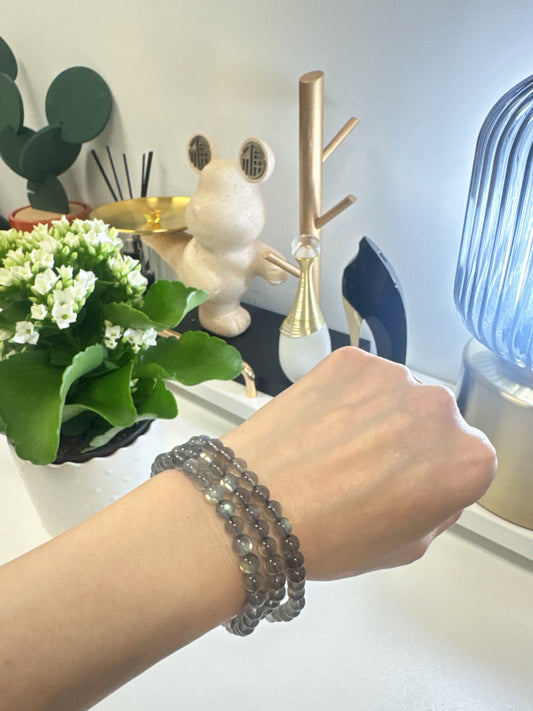 Natural Gray Moonstone Multi-Strand Bracelet