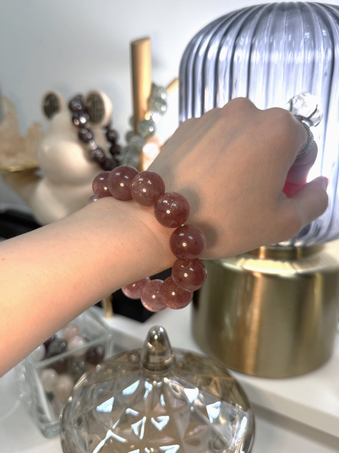 Natural Strawberry Quartz Bracelet